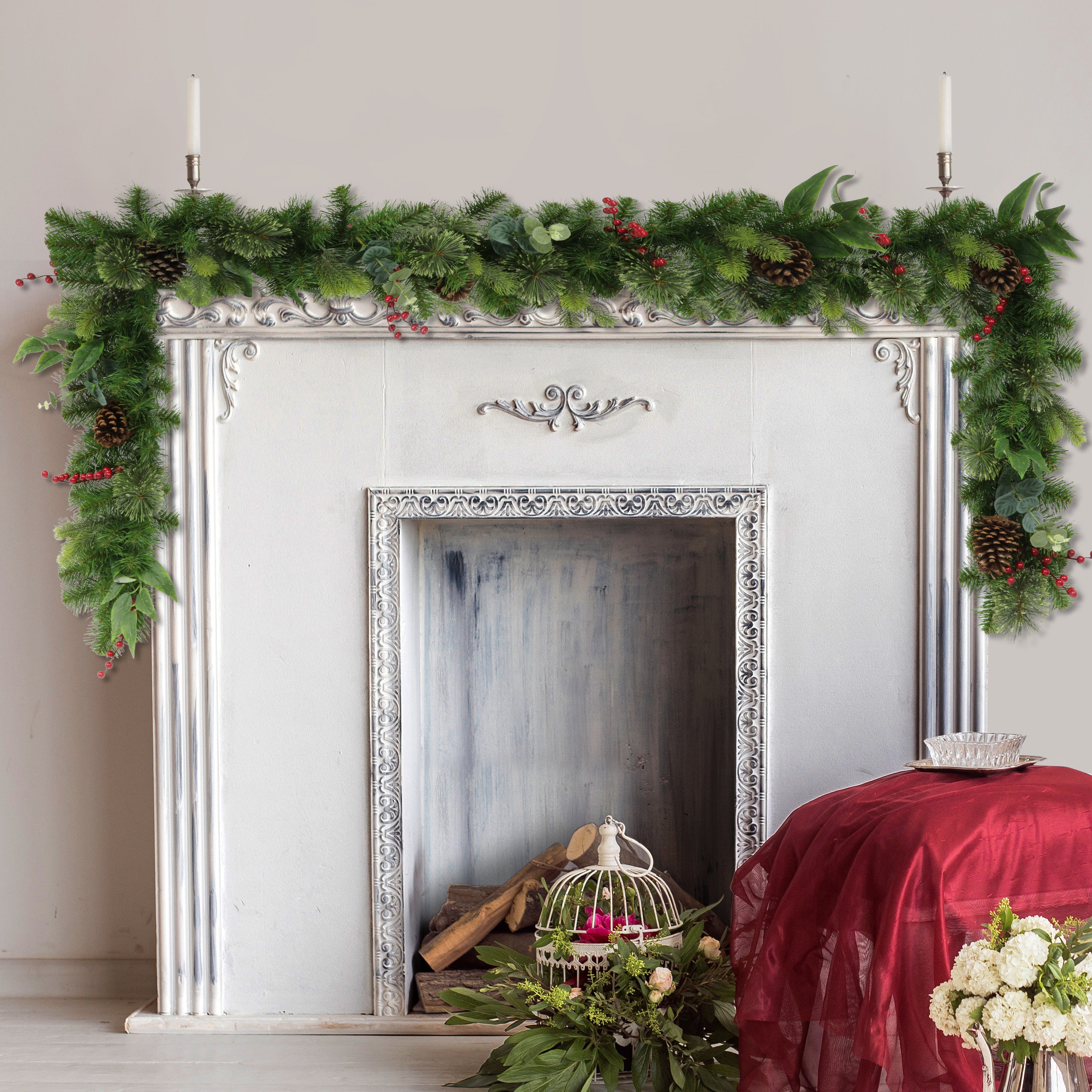 9' x 10" Decorated Christmas Garland